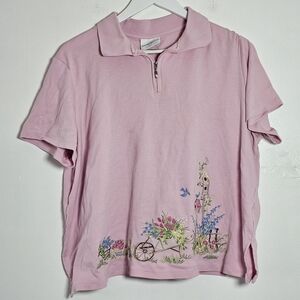 Alfred Dunner Soft Pink Embroidered Blouse